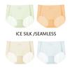 4Pcs Seamless Women Panties Solid Underwear Sexy Low-Rise Ladies Briefs Female Ice Silk Underpants Solid Thin Female Lingerie