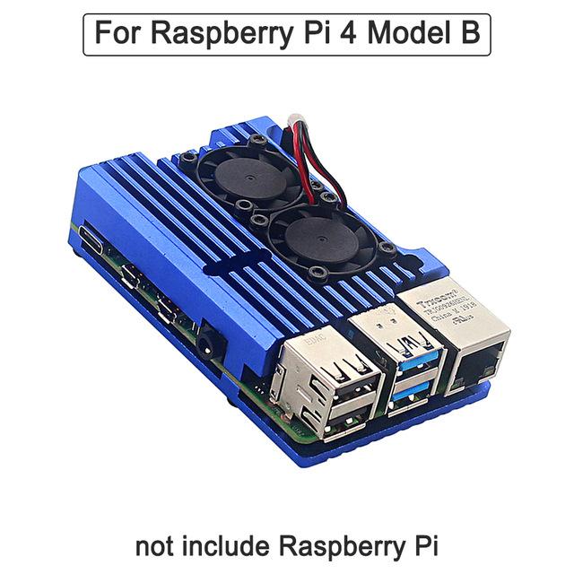 Passive Cooling Metal Case for Raspberry Pi 3B & 4, Aluminum Alloy Replacement Enclosure with Copper Heat Sink Compatibility