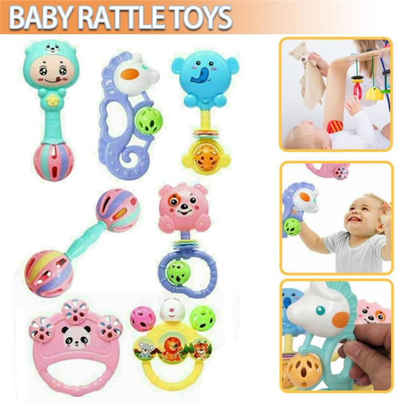 7Pcs/Set Baby Rattle Toys Set Early Development Learning Music Toys Gifts