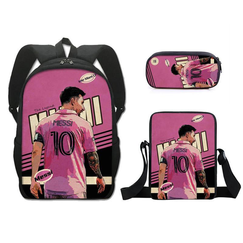 Modern Miami Messi Backpack Set With Breathable Polyester And Lightweight Design For School Use