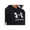 Under Armour UA Rival Letter Print Hooded Fleece Pullover Long Sleeve Sweatshirt Women Sweatshirt Black 1379501-001