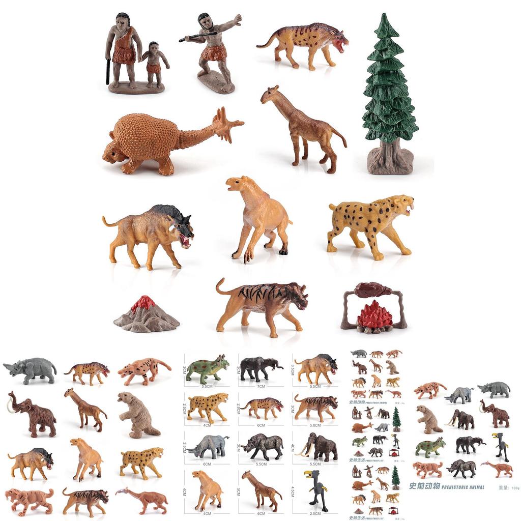 Authentic Plastic Prehistoric Animal And Primitive Human Decorative Toys For Kids