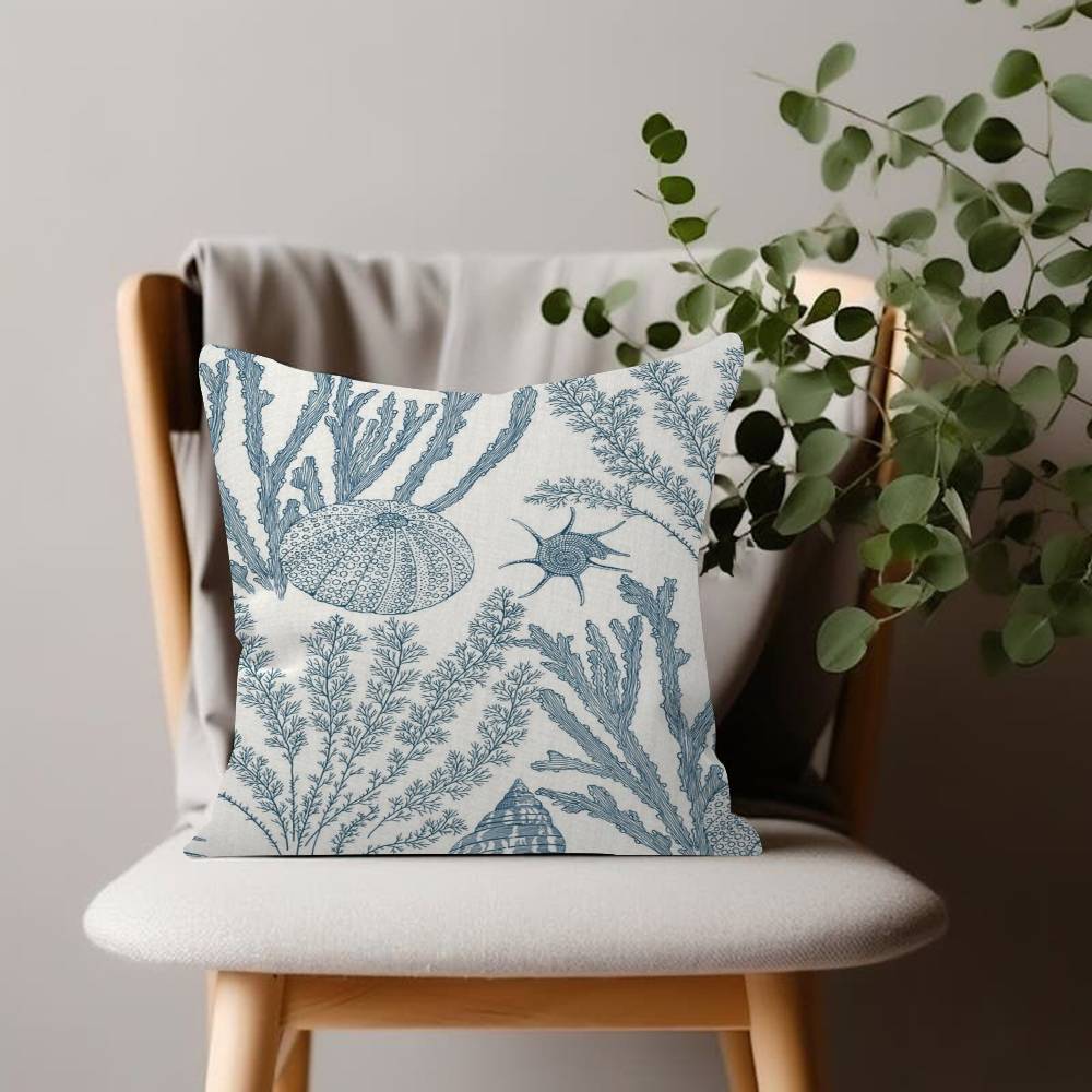 Ocean theme Pillow Case Home Doublesided Printing Short Plush Colorfast Microfiber Cushion Cover