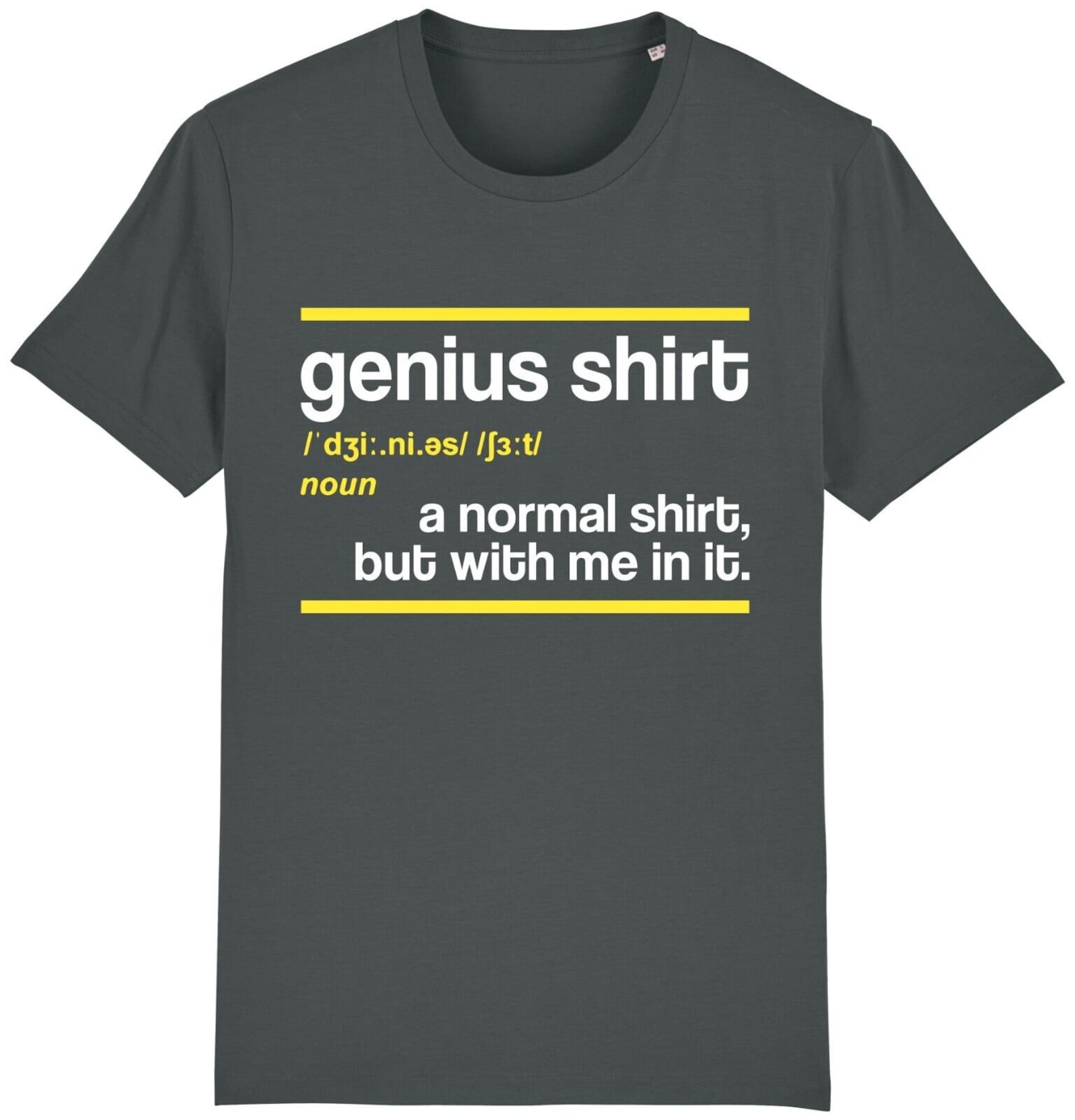 Genius definition t-shirt joke funny smart clever novelty nerd geek gift idea S