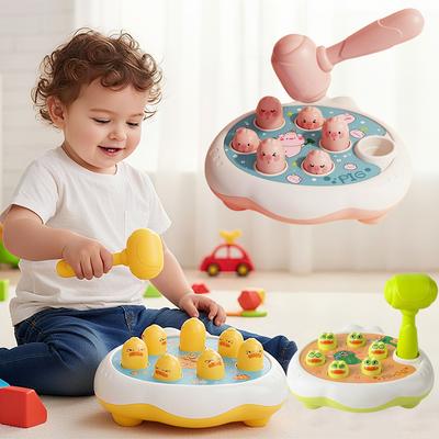 Montessori Babyspielzeug Cartoon Tier Thema Klopfspiel Eltern-Kind Brettspiel Hämmer-Spiel Kleinkind Pädagogisch Geburtstagsgeschenke