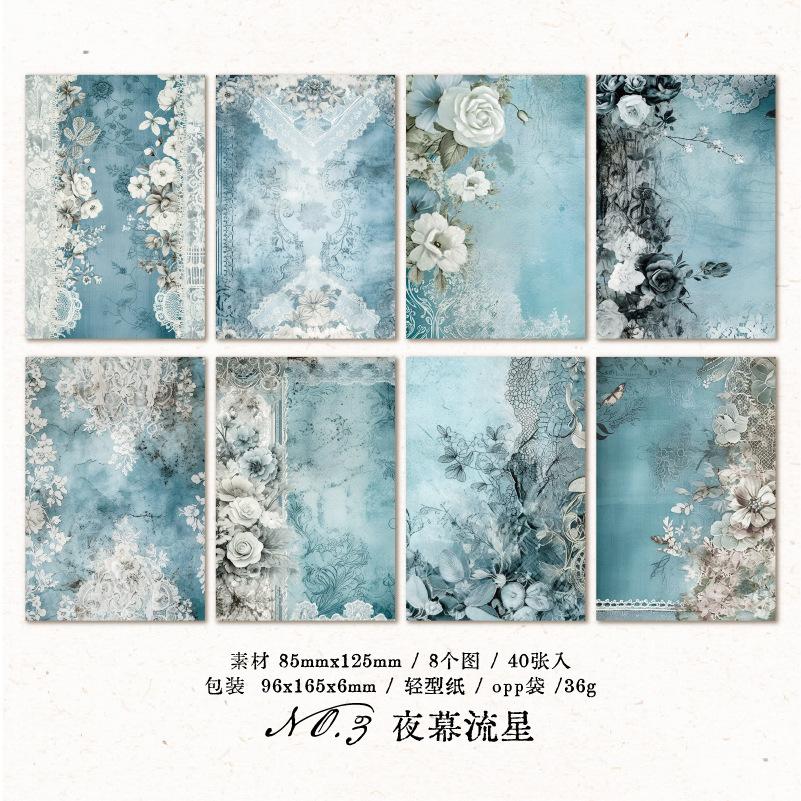 40pcs/1 lot Material Paper Tsunayama Collection Series Retro Floral DIY Material Decoration