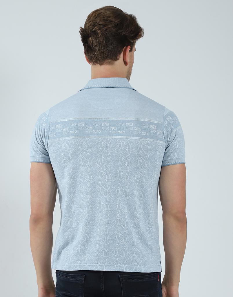 Monte Carlo Mens Self Design Collar Neck T-Shirt