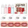 4pcs Lip Gloss Makeup Set, Roller Ball Transparent Lip Oil, Moisturizing, Glossy Makeup Effect, Conv