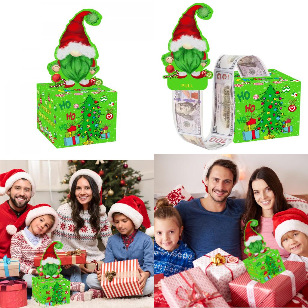 Party Gift Christmas Box With Elf Motif For Festive Decoration Presentation Gift