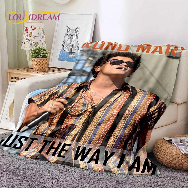 Bruno Mars 3D Sänger Star Weiche Flanelldecke für Betten Schlafzimmer Sofa Picknick, Überwurfdecke zum Zudecken im Freien Freizeit Nickerchen Geschenk