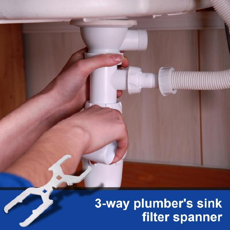 Sink Wrench Plumbers Sink Strainer Wrench Double Ended Tap Tool Useful Accessory for Plumbing Installations