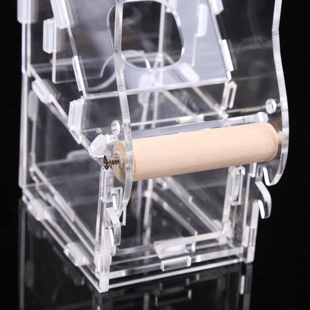 1Pc New Fashionable Acrylic Pet Birds Seeds Food Feeder Cage Toy Transparent