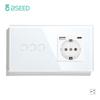 BSEED 1/2/3-fach Touch-Lichtschalter 1/2/3-Wege für Treppenflure plus Steckdose USB-C-Anschlüsse EU-Standard Glaspanel