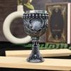 Medieval Goblet Dragon Chalice Silver Skulls Bones Fantasy Dragon Blood Wine Goblet Stainless Steel Halloween Coffee Beer Cup