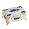 Traditional Floral incised Jewelry Storage Box for Women Built from strong Alloy Featuring Glossy Finish
