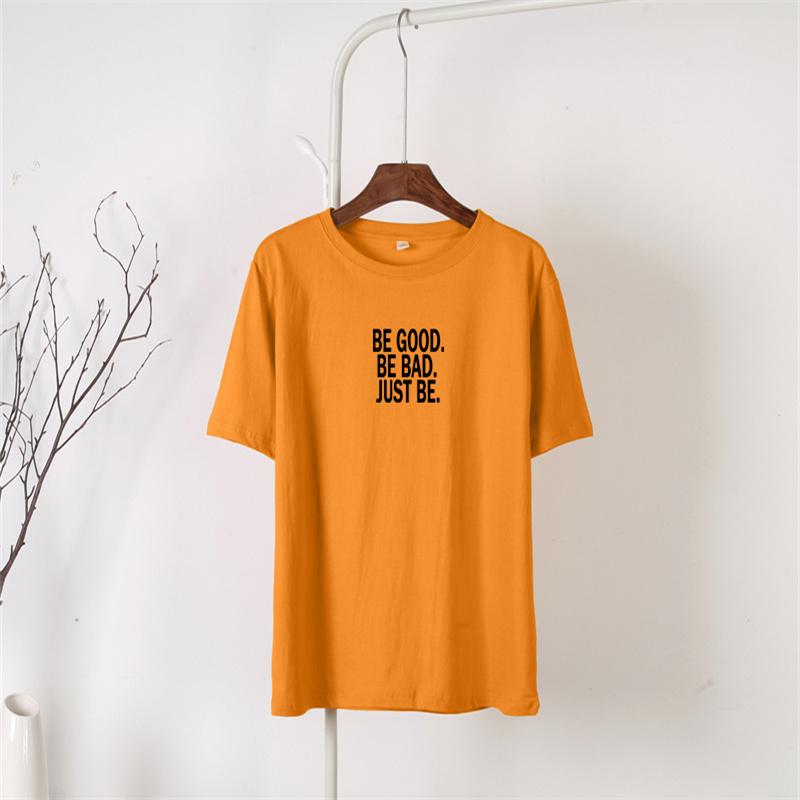 Shellsuning Loose Cotton Letter Printed Tees Oversized Soft Short Sleeve Female Tops Summer Casual High Street T Shirts Women 2023