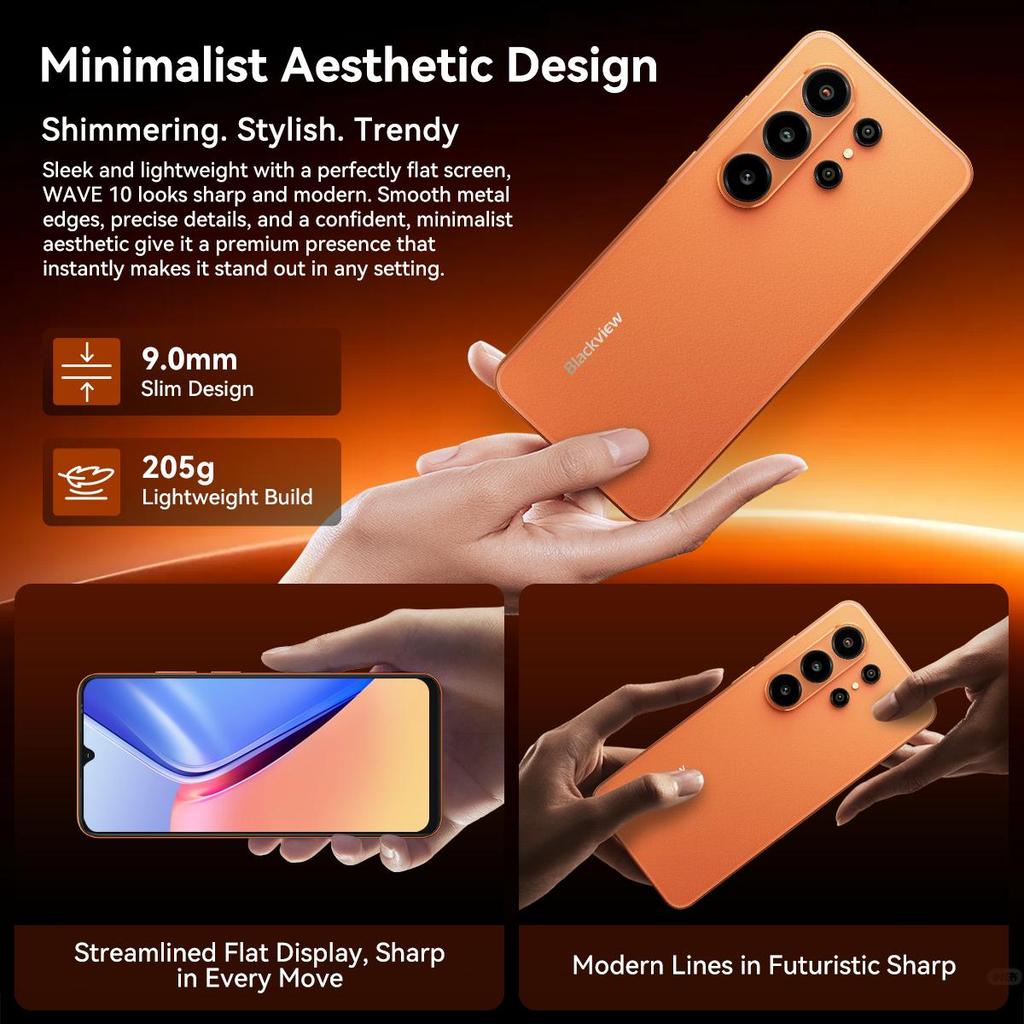 Blackview WAVE 10 4G Smartphone 32GB+128GB 6,88" 120Hz Android 16 Handy Dual-SIM