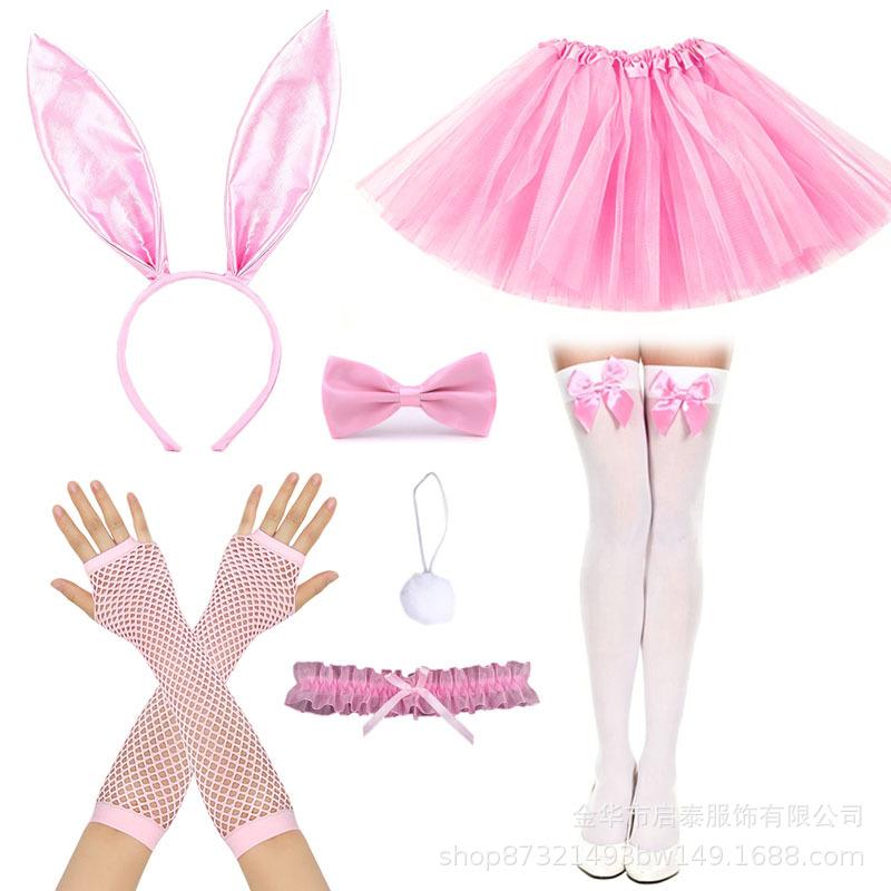 Easter halloween bunny headgear set cosplay props rabbit ears headband party headband
