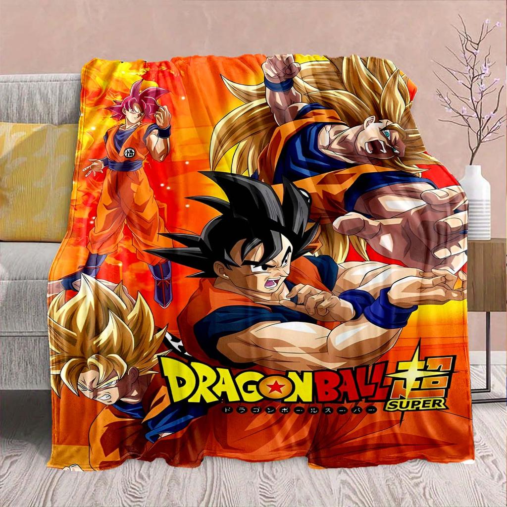 Dragon Ball Anime Flannel Blanket - Soft Warm Perfect for Sofa, Bedding Camping Travel Office Home Decor -QJY