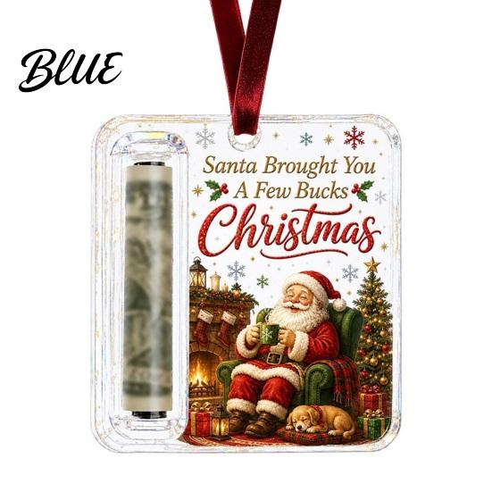 Money Gift Decor Christmas Cash Holder Ornament Acrylic Angel Santa Cat Tree Hanging for Xmas Tree Holiday Party Decoration with Lanyard Ornament