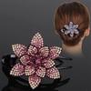 Anti-slip Tooth Temperament Exquisite Hair Clip Shining Rhinestone Elegant Flower Decor Hairpin Hair Accessories