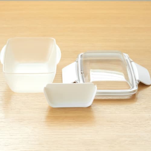 Komori Resin Bento Box, 500ml, Premium Dome, Easy to Clean, Microwave and Dishwasher Safe, White, KLBTL5