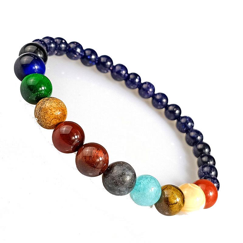 Hot Selling Natural Stone Galaxy Eight Planets Night Sky Starlight Bracelet