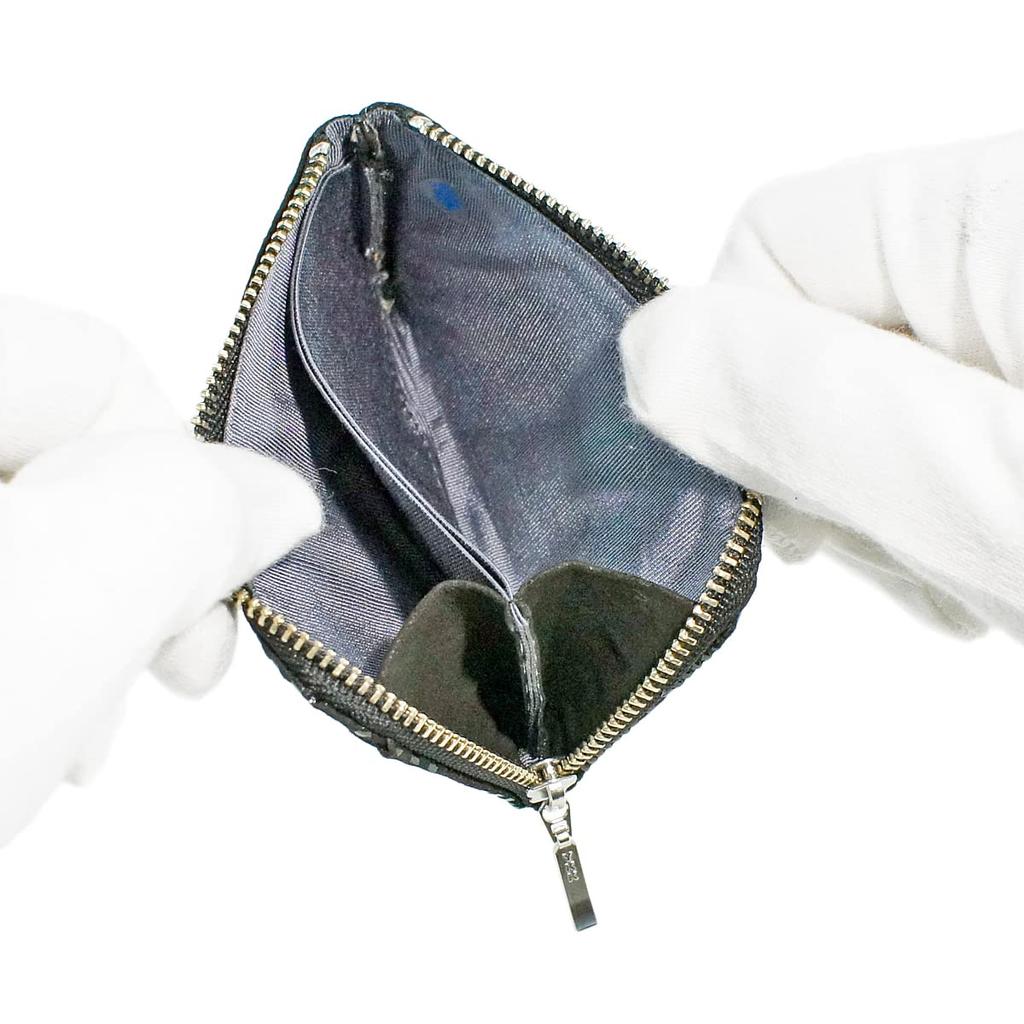 Indenya Inden Coin Purse F Coin Purse 05 Deerskin Black x Black Lacquer Small Checkered Pattern 1005-01-167