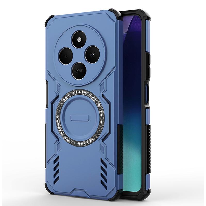 KEYSION Hollow Heat Dissipation Case for Redmi 14C Soft Silicone+PC Magnetic Cooling Shockproof Phone Cover for Xiaomi POCO C75