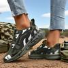 Damen Mesh Wanderschuhe Atmungsaktives Strickgewebe Leichtgewicht Anti-Rutsch Mode Camo Sneaker Outdoor Camouflage Arbeitsschuhe