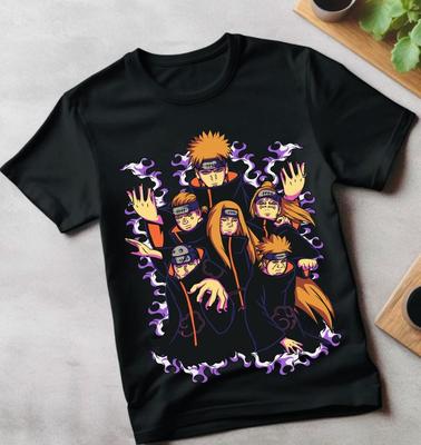 Schmerz Akatsuki Shirt Manga Streifen Naruto Horror Anime Shirt Weich Alle Größen Verfügbar