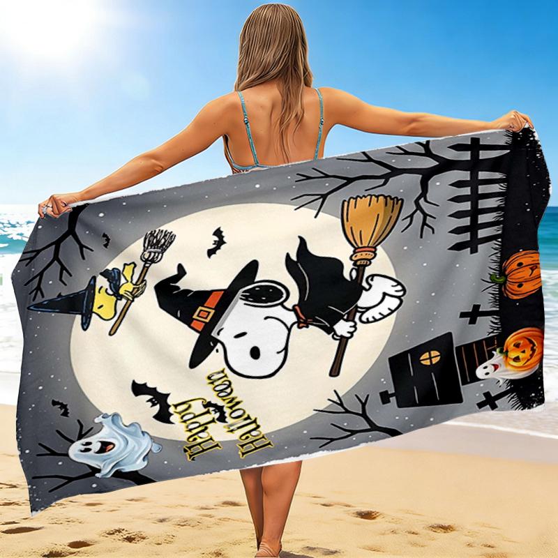 1Pc Snoopy'S Halloween Night Beach Towel Quick Dry Multiuse For Beach Pool Gym Yoga Home Travel Christmas Halloween Xmas Gift S1505