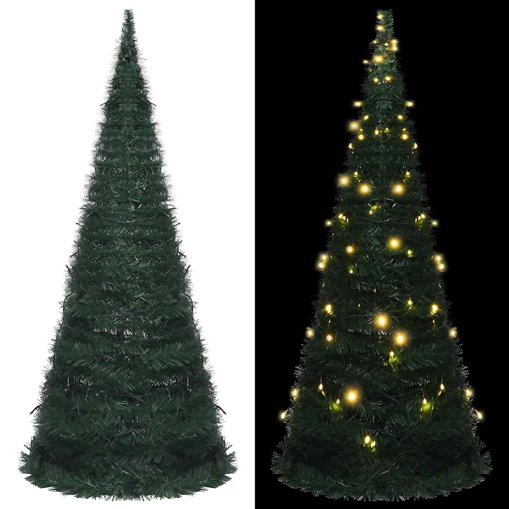 Künstlicher Pop-Up-Weihnachtsbaum mit Lichtern Grün 150 cm