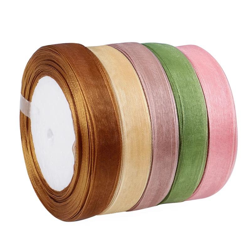 1.5cm Transparent Snow Yarn Ribbon for Gift Wrapping, DIY Crafts, Hair Accessories, and Chiffon Projects.