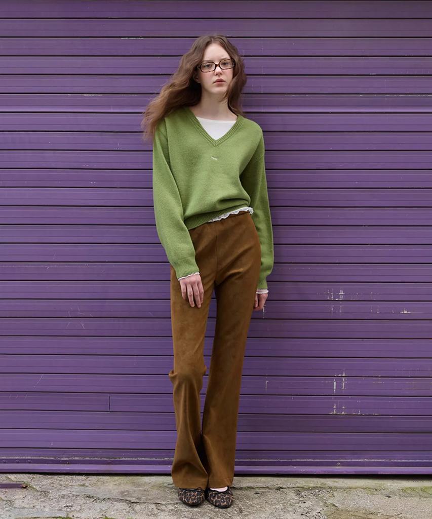 MURMURE Of Suede Elastic Bootcut Pants_Obe Pants