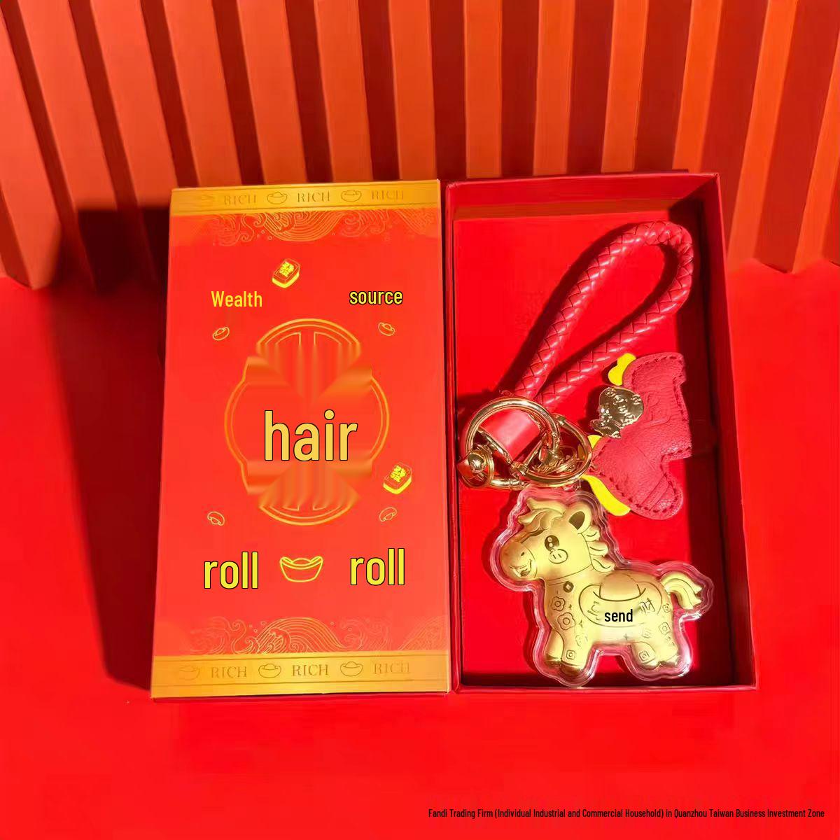

Instant Wealth Keychain & Charm Set: Golden Bag Charm & Phone Pendant No Gold