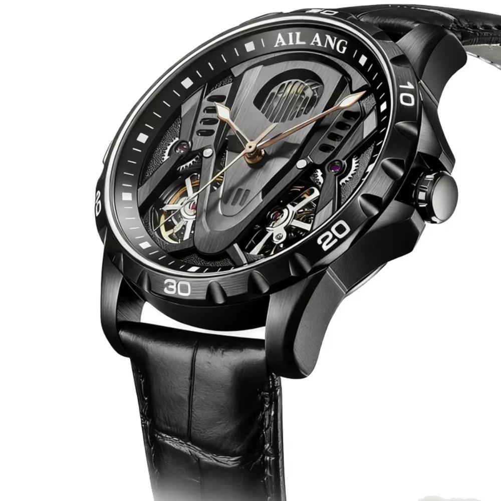 Fase Lunare Impermeabile 3Bar Automatico Logo Personalizzato 2026 Ultimo Best Seller Doppio Tourbillon Orologio Meccanico Moda Sportivo