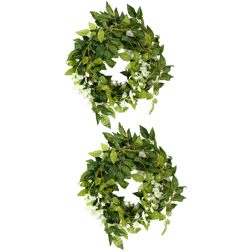 2/4Pcs Wisteria Vine 7ft Faux Flowers Silk Wisteria Garland Artificial Wisteria Vine Rattan Silk Hanging Flower for Home Garden