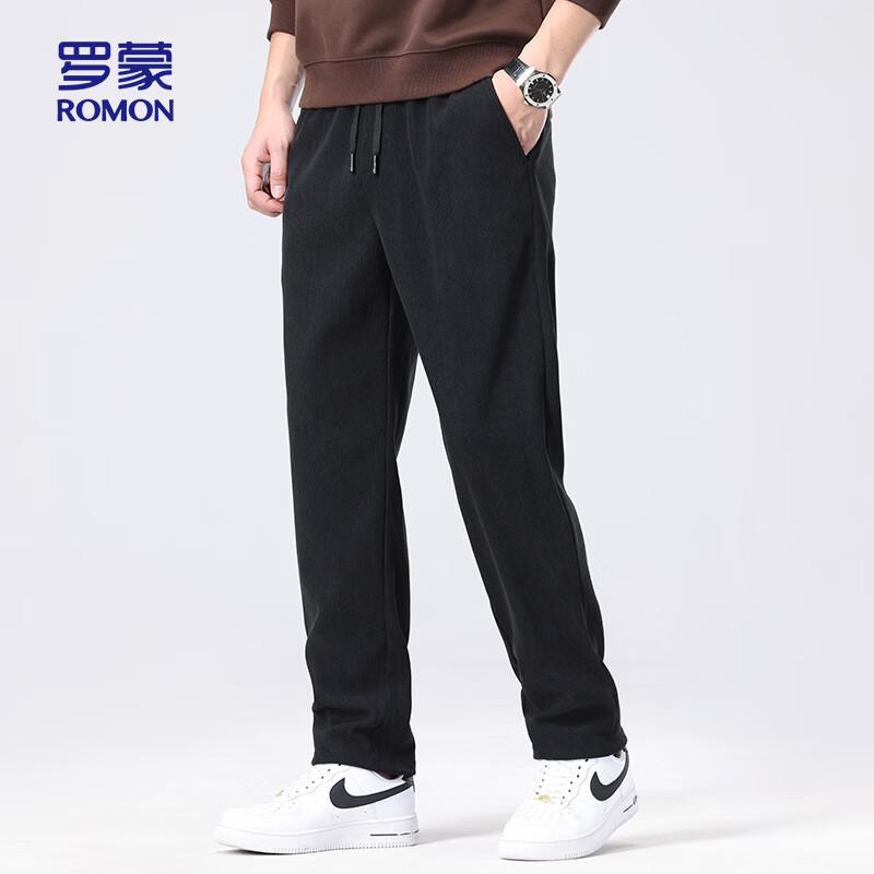 ROMON Men's Straight-Fit Thick Corduroy Casual Pants