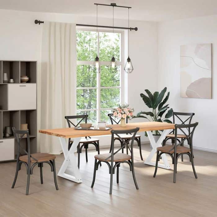 VidaXL Dining Table Legs 2 Pcs White 70 X (72-73,3) Cm Steel 4012725