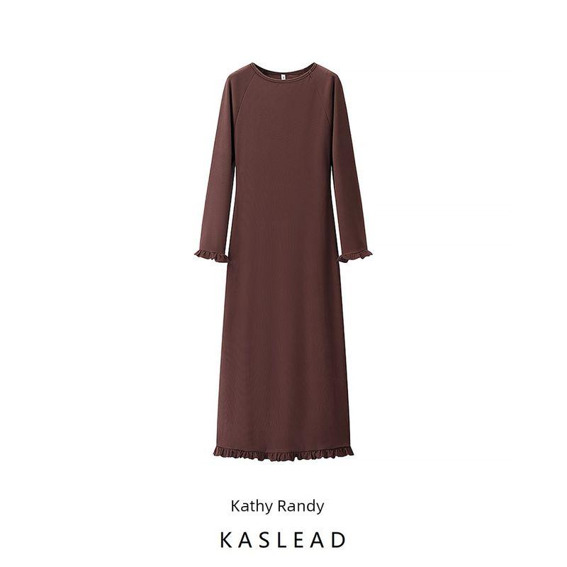 Kaslead New Arrival Women's Clothing Fashion Style Fashion Minimalist Silm Knitting Long Dress