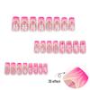 3D Blushed Gradient French Nail Art - Short Square Wearable Finished Flower Nail Tips