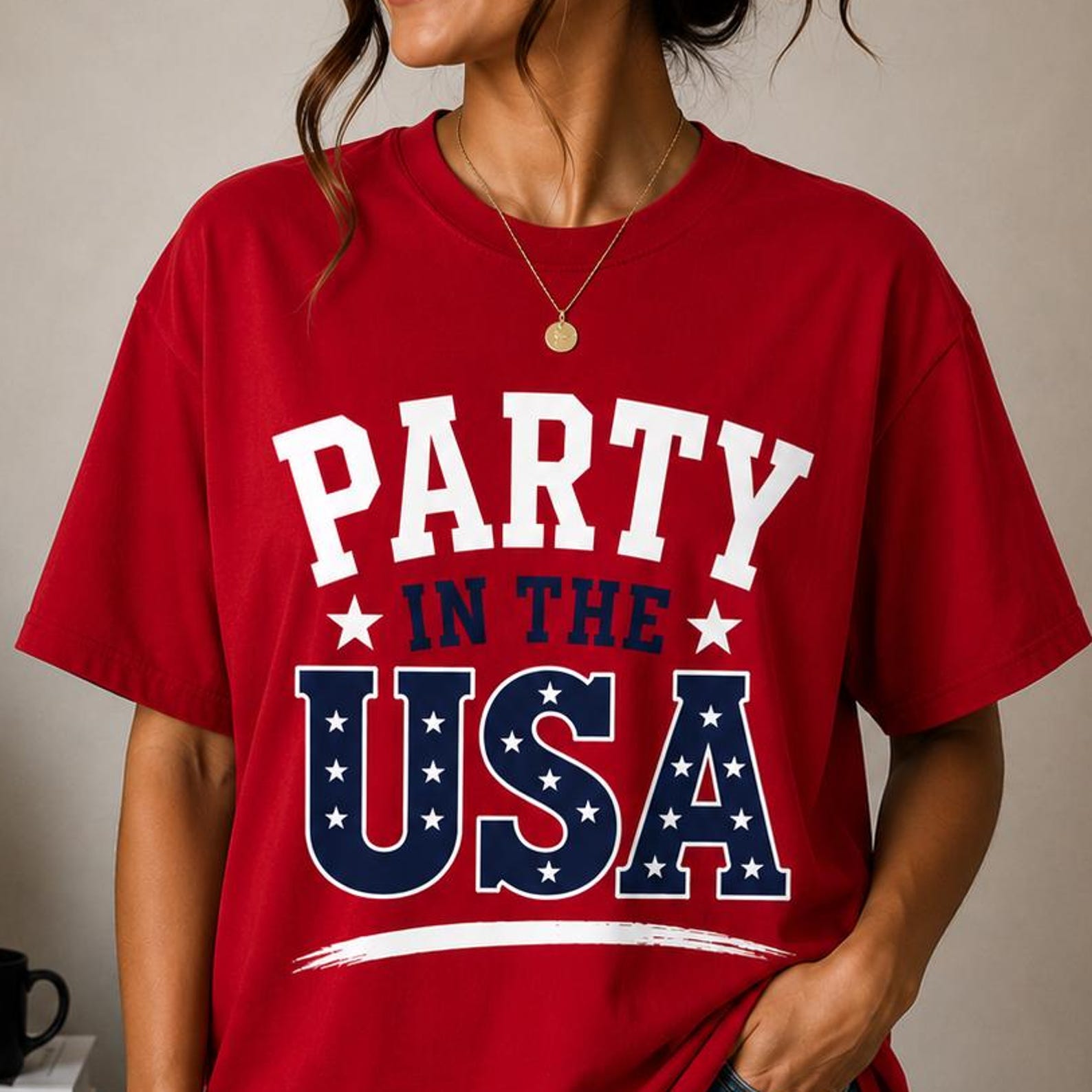 Party In The USA Shirt, Patriotic Fourth of July Tee, USA Independence Day Shirt, Unisex Graphic T-Shirt, American Flag Stars Tee, July 4th S