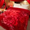 Double-Sided Coral Fleece Raschel Blanket - Thickened Velvet Cover for Autumn & Winter, Perfect Wedding Gift