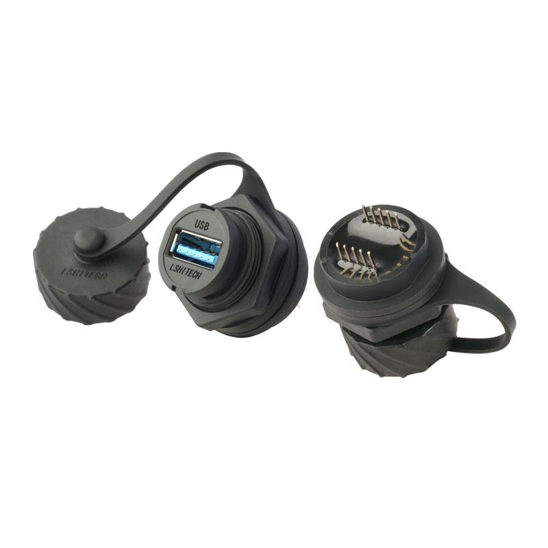 M20 M25 Bayonet Screw USB 3.0 Type C Micro-USB Panel Mount IP68 Waterproof USB Connector Cable