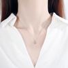 925 Sterling Silver Necklace for Women Ins Simple Elegant Japanese and Korean Niche Water Drop Aurora Gradient Moonstone Pendant Clavicle Chain