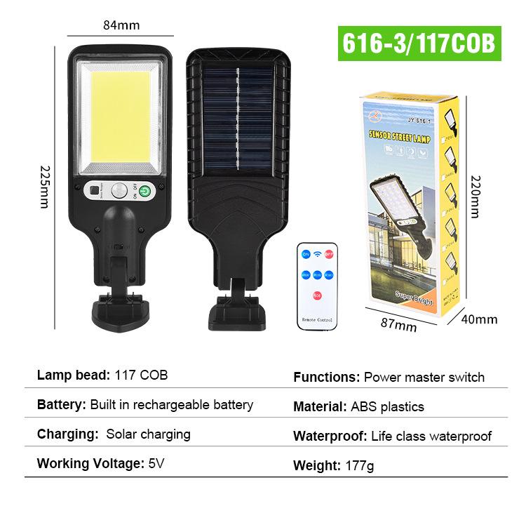 Outdoor Solar Lights Solar Street Lights Three Light Modes Waterproof Motion Sensors Garden and Courtyard Safety Lighting
