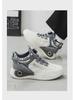 Men's Spring High-Top Casual Dad Sneakers - Trendy Thick-Soled White Korean-Style Running Shoes