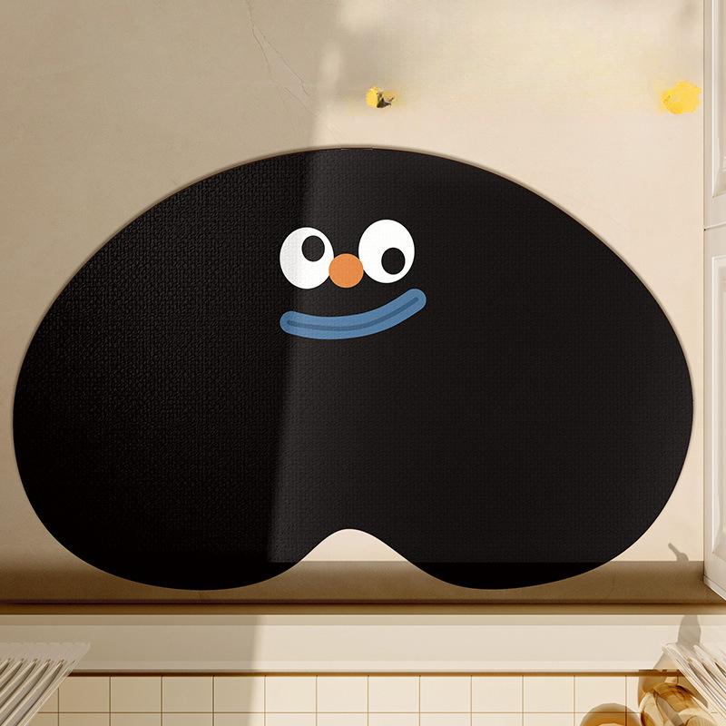 Cartoon Simple Diatom Mud Water Absorption Pad Quick-drying Bathroom Floor Mat Toilet Toilet Toilet Door Anti-slip Foot Mat