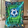 Soccer Field Artwork Theme blanket Lightweight Warm Flannel Blanket Decorative Throw Blanket for Home Decoration